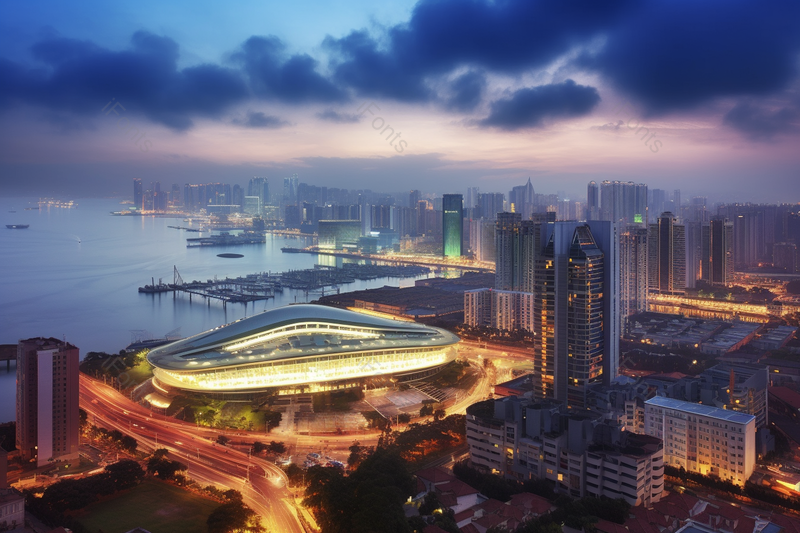 沿海城市美丽夜景高清摄影图,高清,摄影图,摄影图片,图片大全,摄影图免费下载